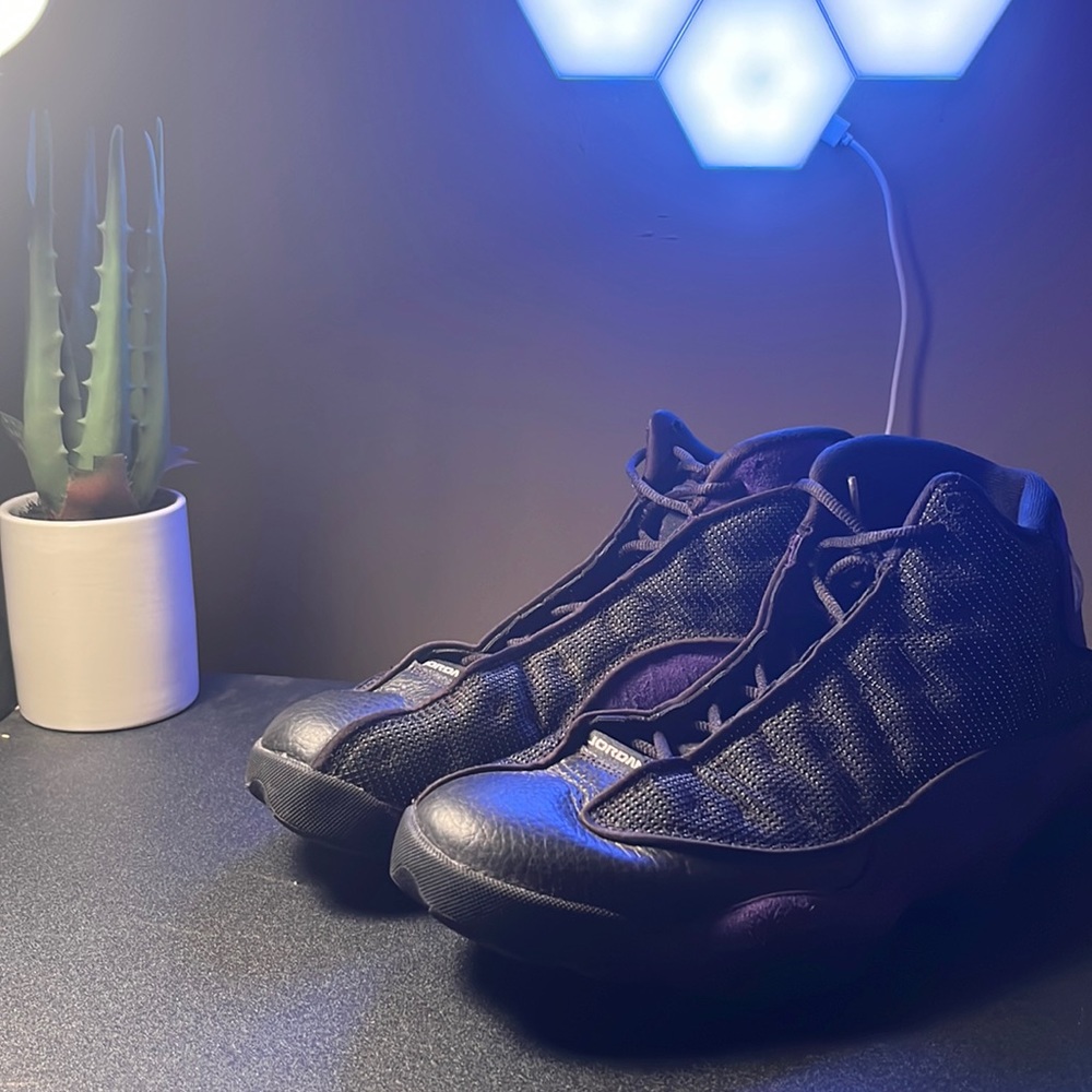 Purple and black Jordan 13 retro court